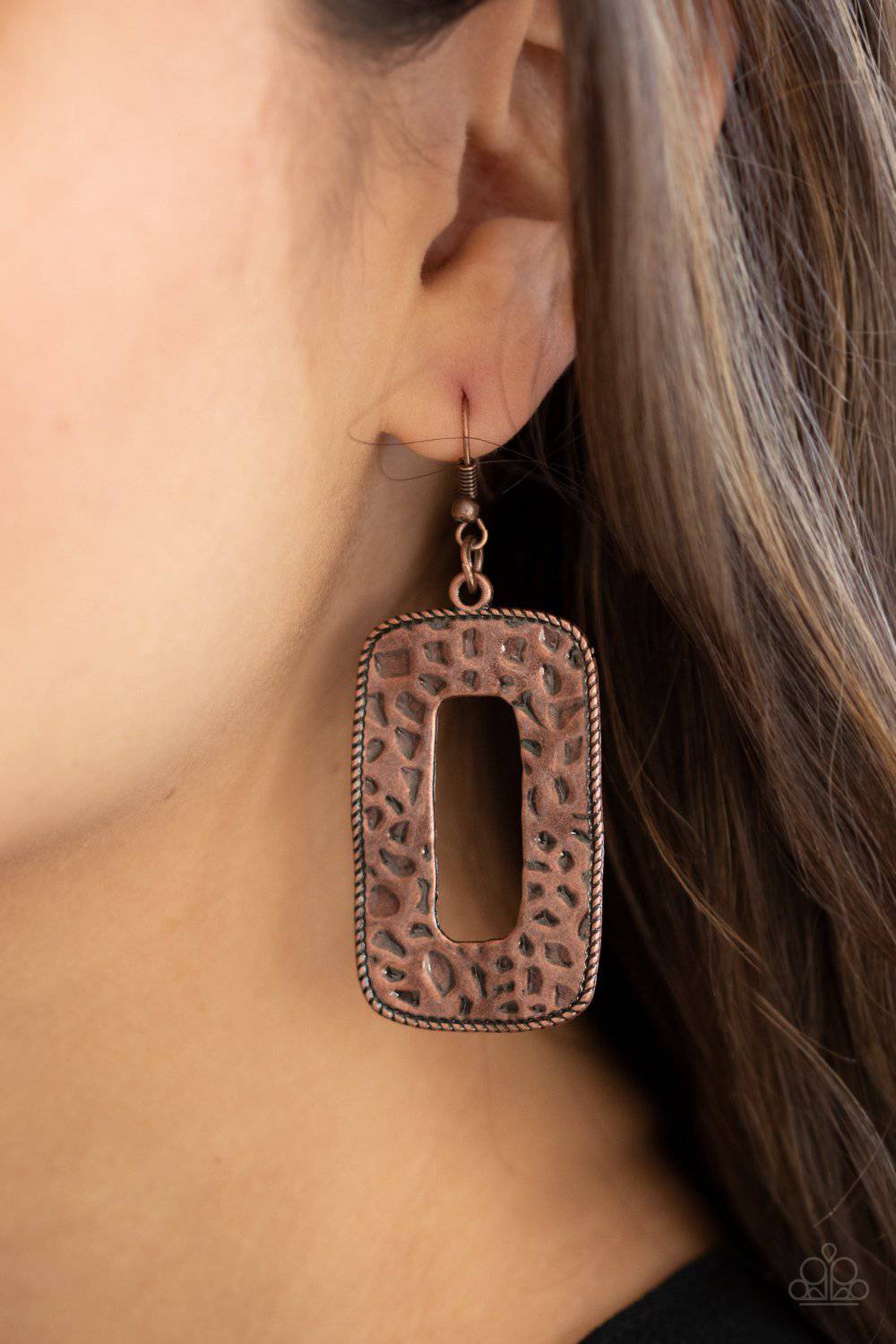 Primal Elements - Copper Metallic Earrings - Paparazzi Accessories - GlaMarous Titi Jewels