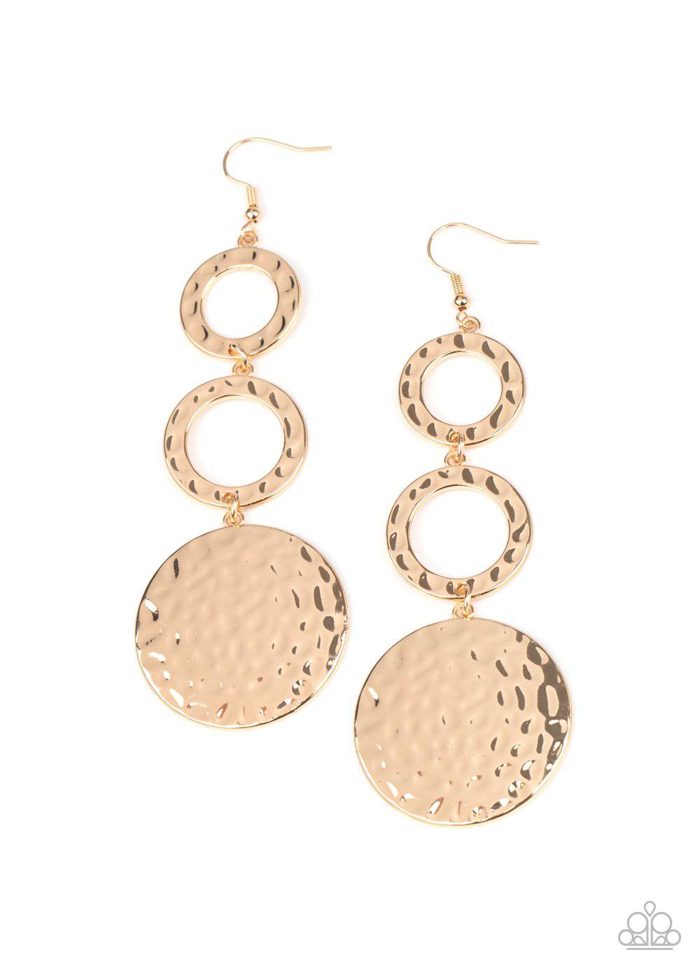 Blooming Baubles - Gold Disc Earrings - Paparazzi Accessories - GlaMarous Titi Jewels