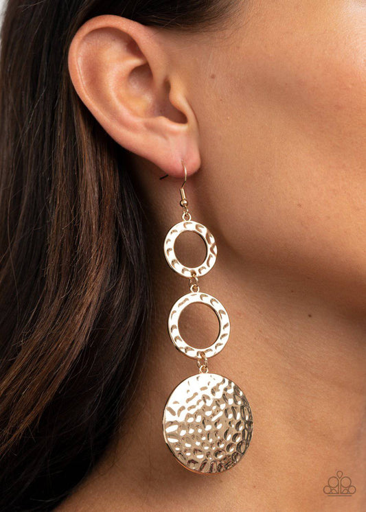 Blooming Baubles - Gold Disc Earrings - Paparazzi Accessories - GlaMarous Titi Jewels