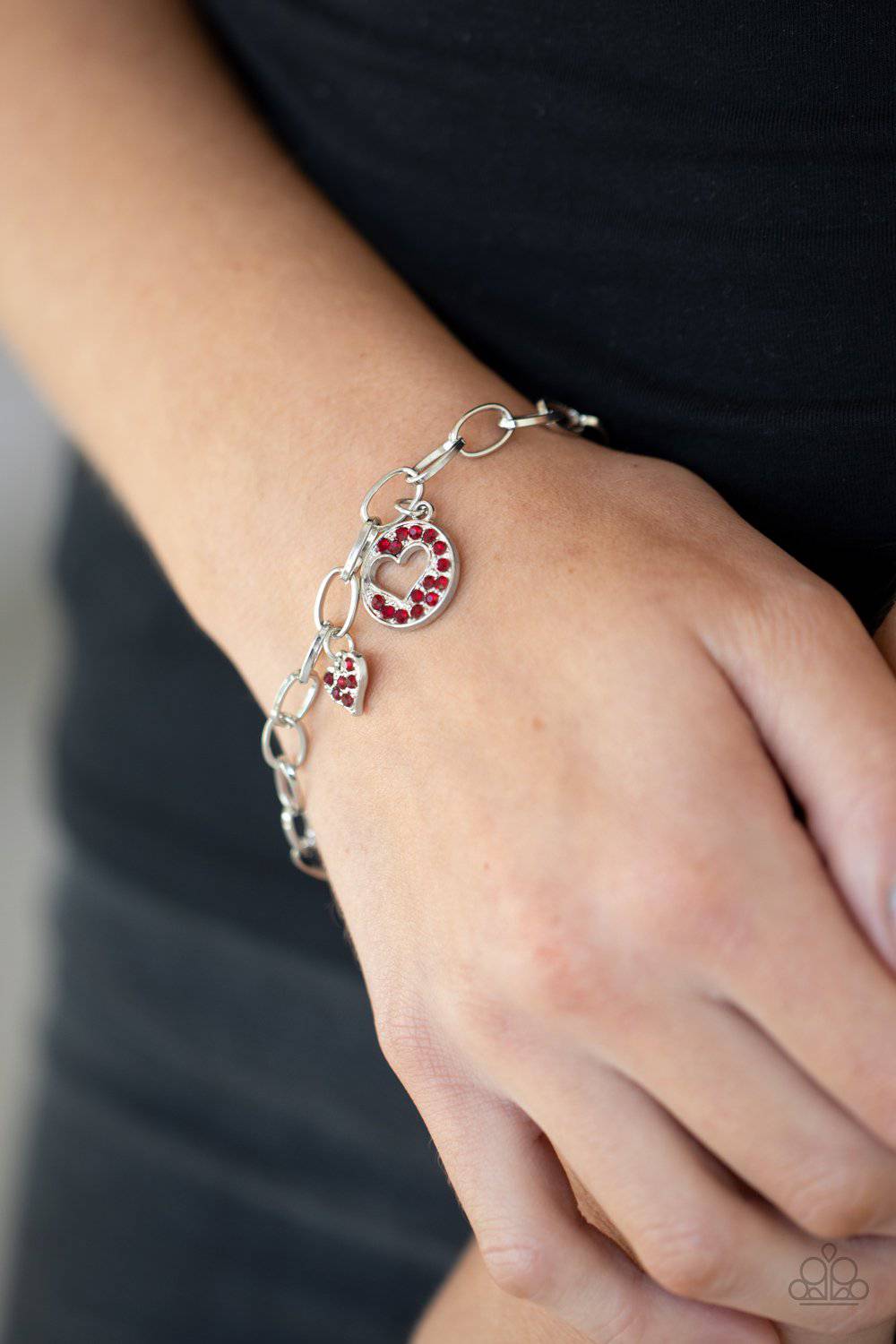 Move over Matchmaker! - Red Rhinestone Bracelet - Paparazzi Accessories - GlaMarous Titi Jewels