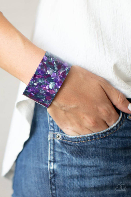 Freestyle Fashion - Purple Acrylic Cuff Bracelet - Paparazzi Accessories - GlaMarous Titi Jewels