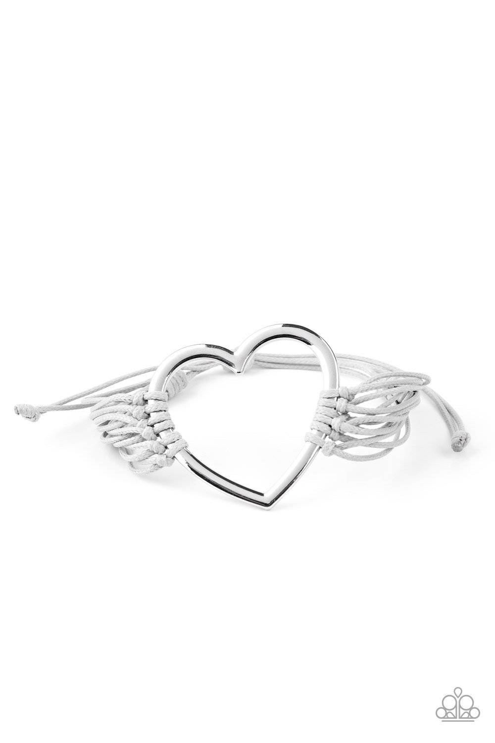 Playing With My HEARTSTRINGS - Silver Heart Bracelet - Paparazzi Accessories - GlaMarous Titi Jewels