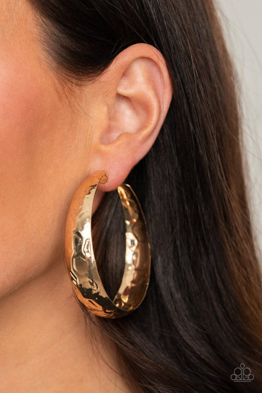 Hey, HAUTE-Shot - Gold Hoop Earrings - Paparazzi Accessories - GlaMarous Titi Jewels