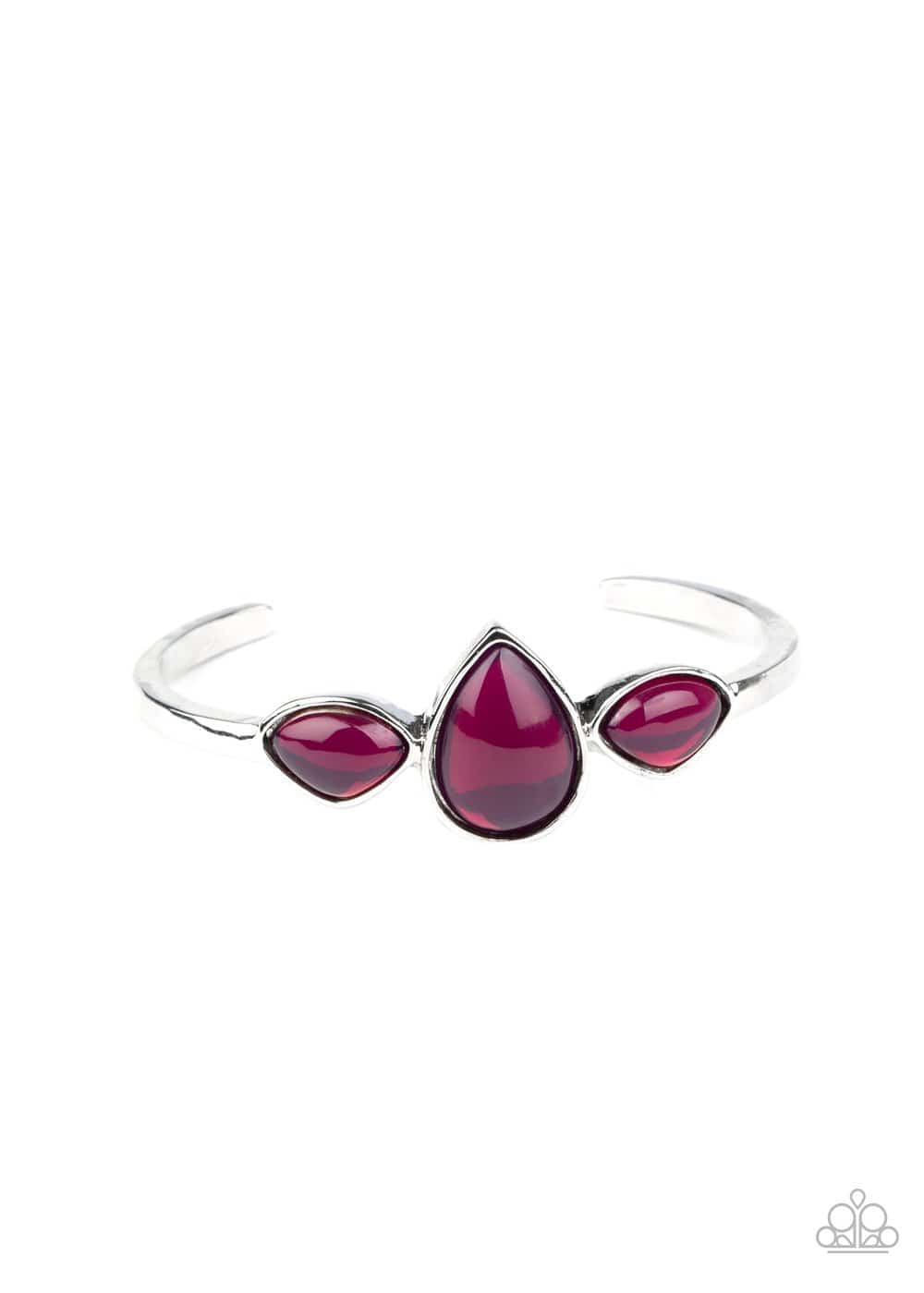 Boho Beach Babe - Purple Stone Cuff Bracelet - Paparazzi Accessories - GlaMarous Titi Jewels