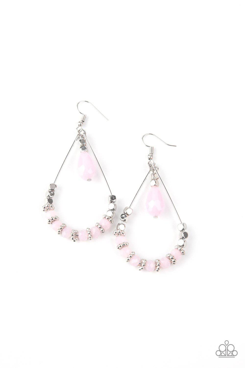 Lovely Lucidity - Pink Crystal-Like Bead Earrings - Paparazzi Accessories - GlaMarous Titi Jewels