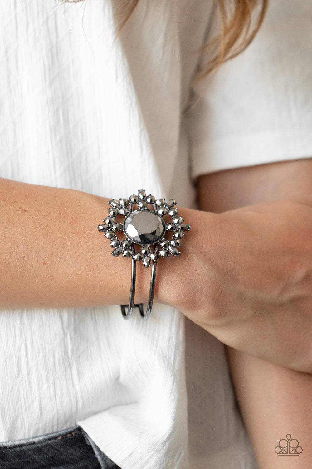 Elaborate Elegance - Black Hematite Rhinestone Bracelet - Paparazzi Accessories - GlaMarous Titi Jewels