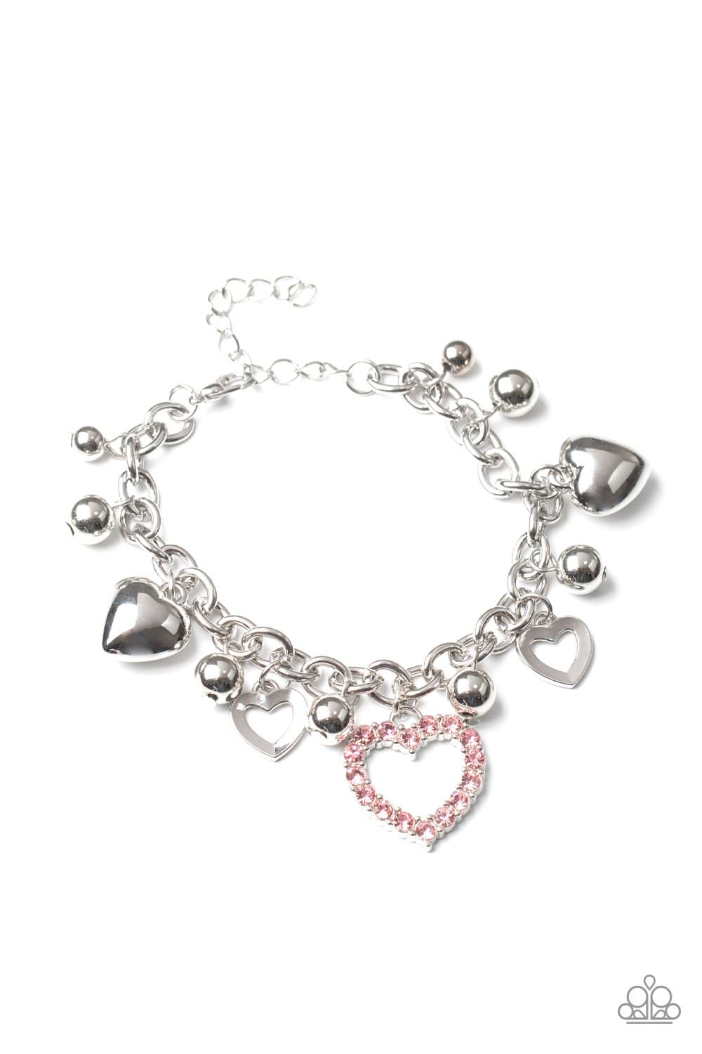 Beautifully Big-Hearted - Pink Rhinestone Heart Bracelet - Paparazzi Accessories - GlaMarous Titi Jewels