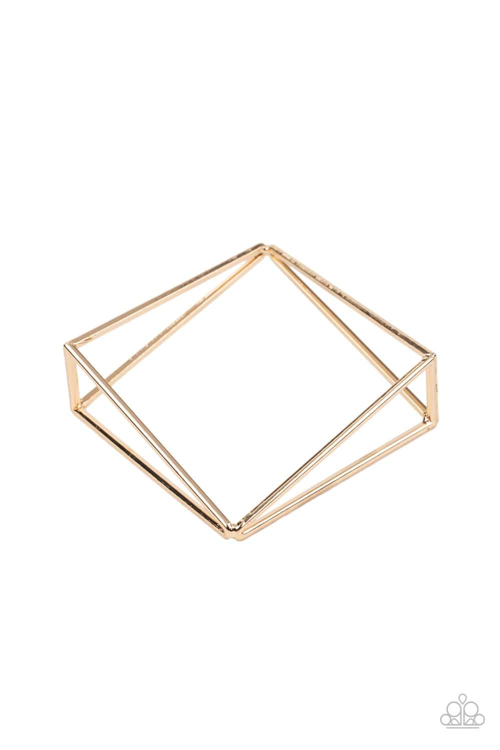 In Another Dimension - Gold Triangle Bangle Bracelet - Paparazzi Accessories - GlaMarous Titi Jewels