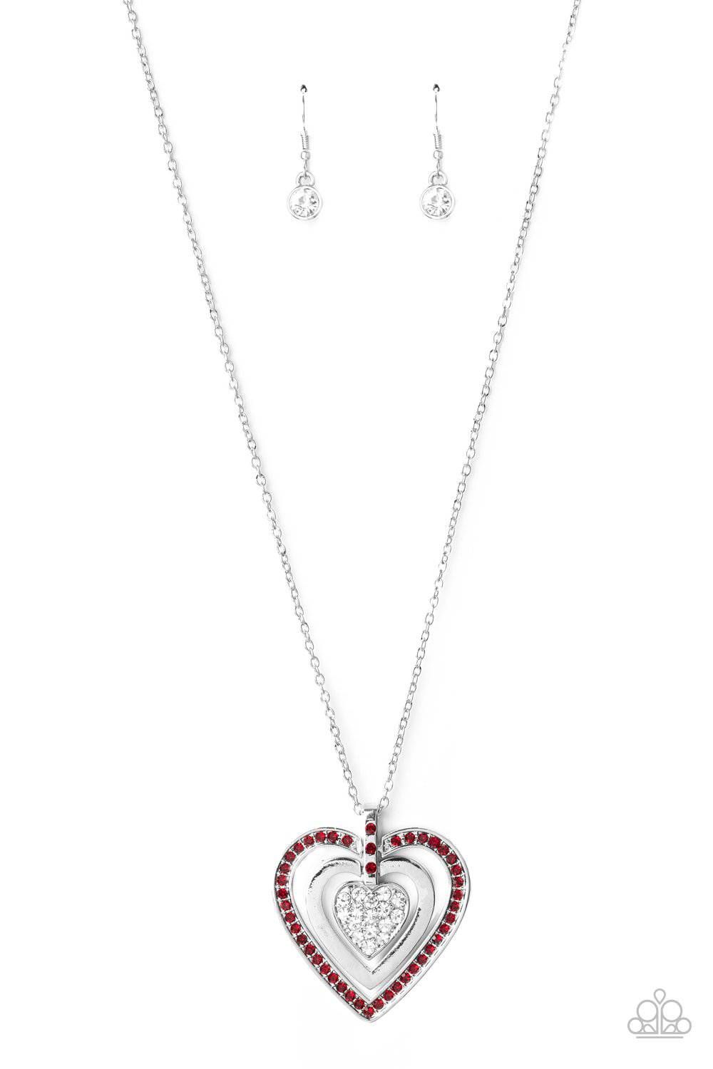 Bless Your Heart - Red Rhinestone Necklace - Paparazzi Accessories - GlaMarous Titi Jewels