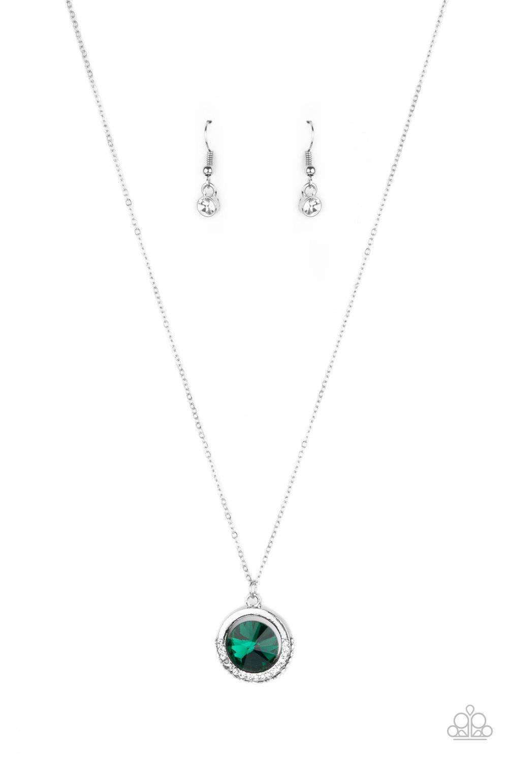 Trademark Twinkle - Green Rhinestone Necklace - Paparazzi Accessories - GlaMarous Titi Jewels