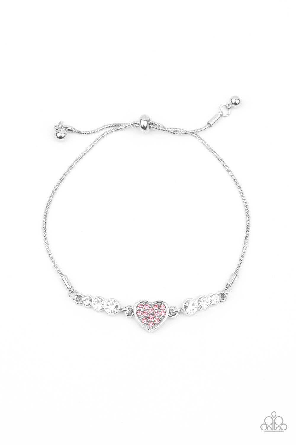 Big-Hearted Beam - January 2021 LOTP Pink Heart Bracelet - Paparazzi Accessories - GlaMarous Titi Jewels