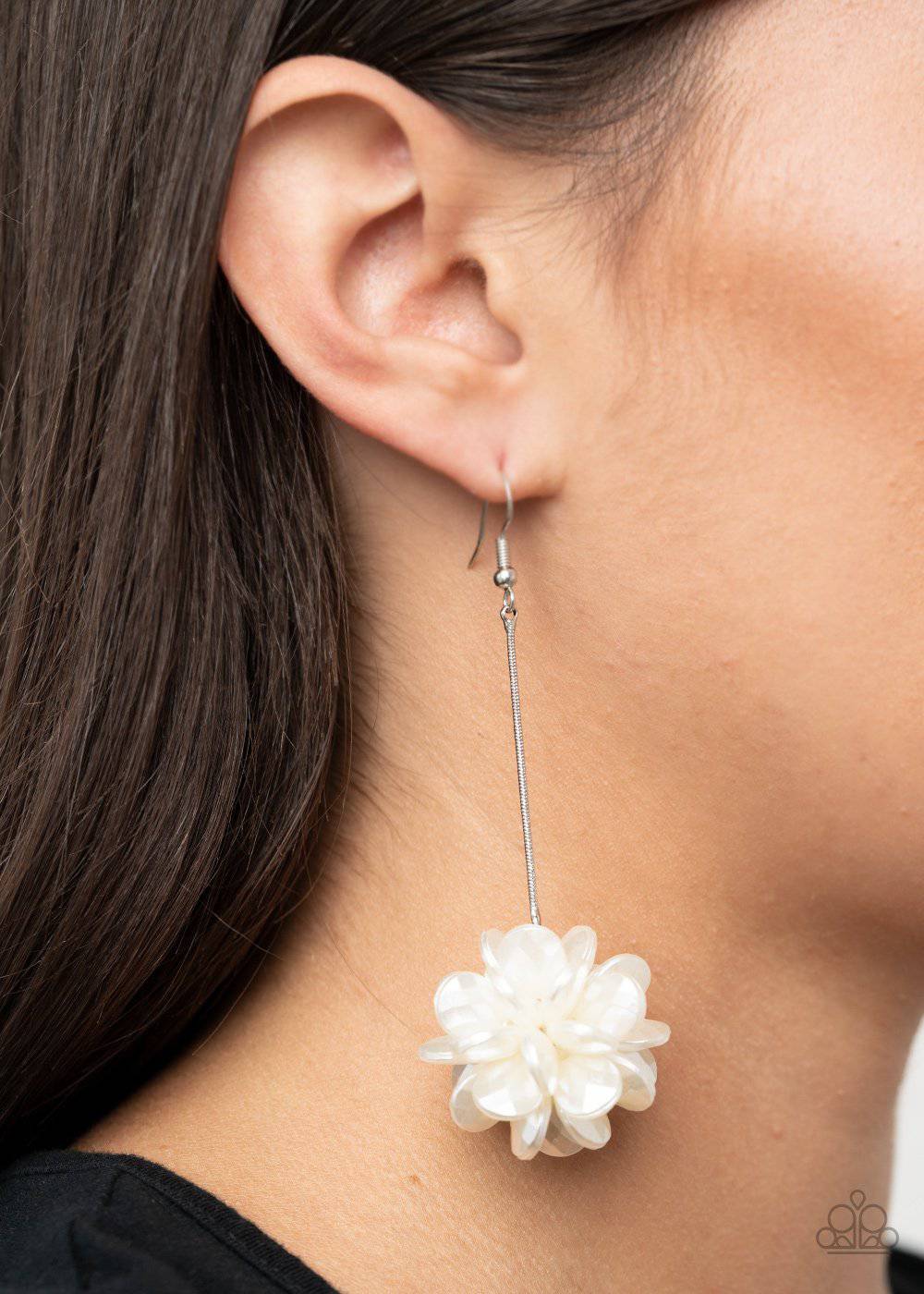 Swing Big - White Pearl Earrings - Paparazzi Accessories - GlaMarous Titi Jewels