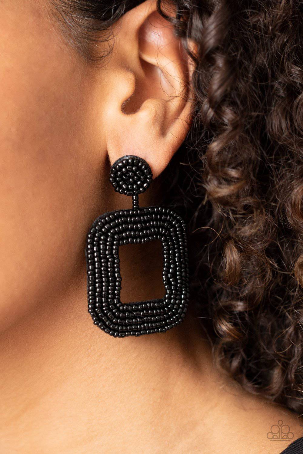 Beaded Bella - Black Seed Bead Earrings - Paparazzi Accessories - GlaMarous Titi Jewels
