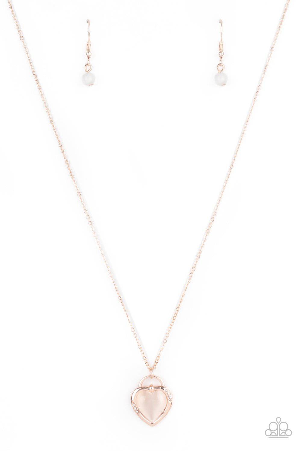 A Dream is a Wish Your Heart Makes - Rose Gold Cat's Eye Necklace - Paparazzi - GlaMarous Titi Jewels