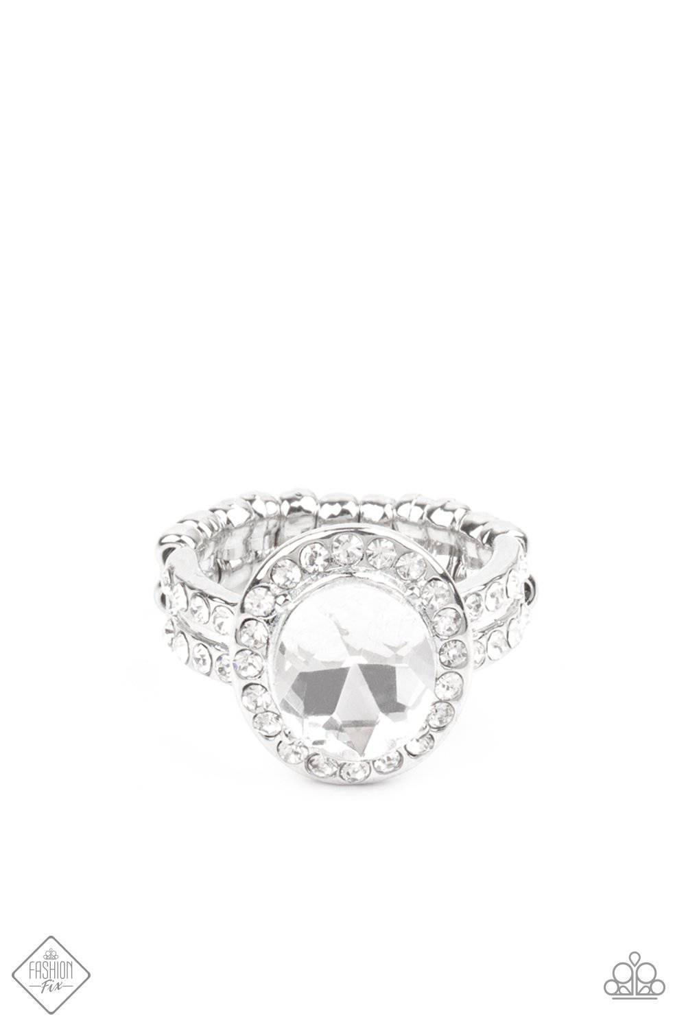 Unstoppable Sparkle - White Rhinestone Ring - Paparazzi Accessories - GlaMarous Titi Jewels