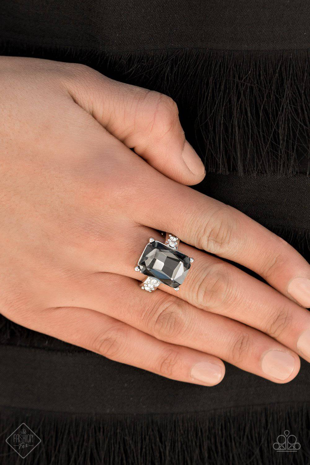 Bring Down the POWERHOUSE - Silver Hematite Ring - Paparazzi Accessories - GlaMarous Titi Jewels
