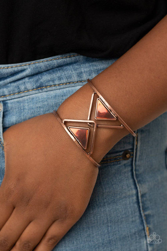 Pyramid Palace - Copper Cuff Bracelet - Paparazzi Accessories - GlaMarous Titi Jewels