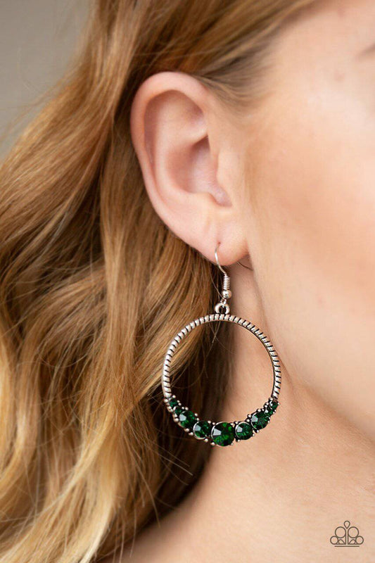 Self-Made Millionaire - Green Rhinestone Earrings - Paparazzi Accessories - GlaMarous Titi Jewels