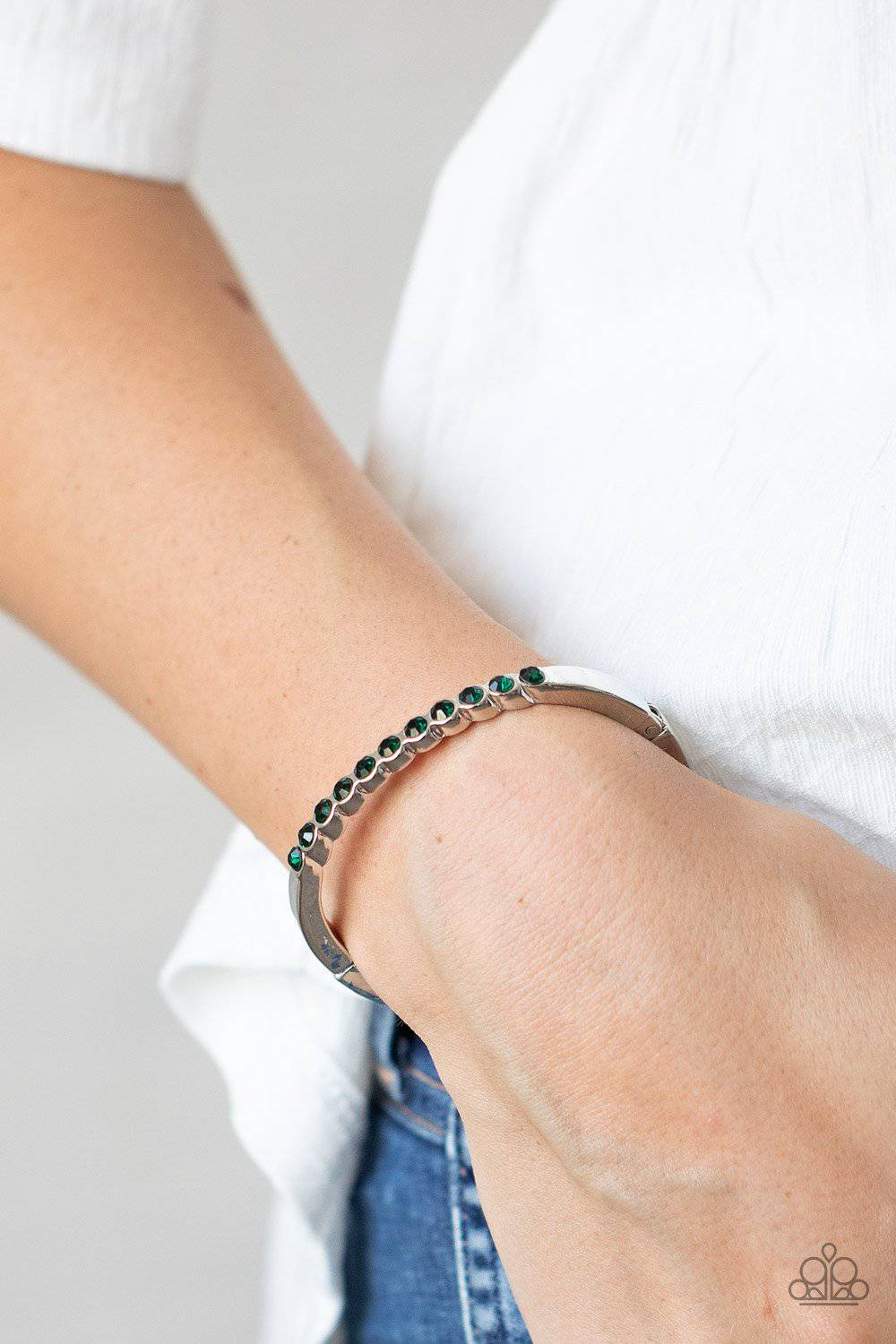 Stellar Beam - Green Rhinestone Bracelet - Paparazzi Accessories - GlaMarous Titi Jewels