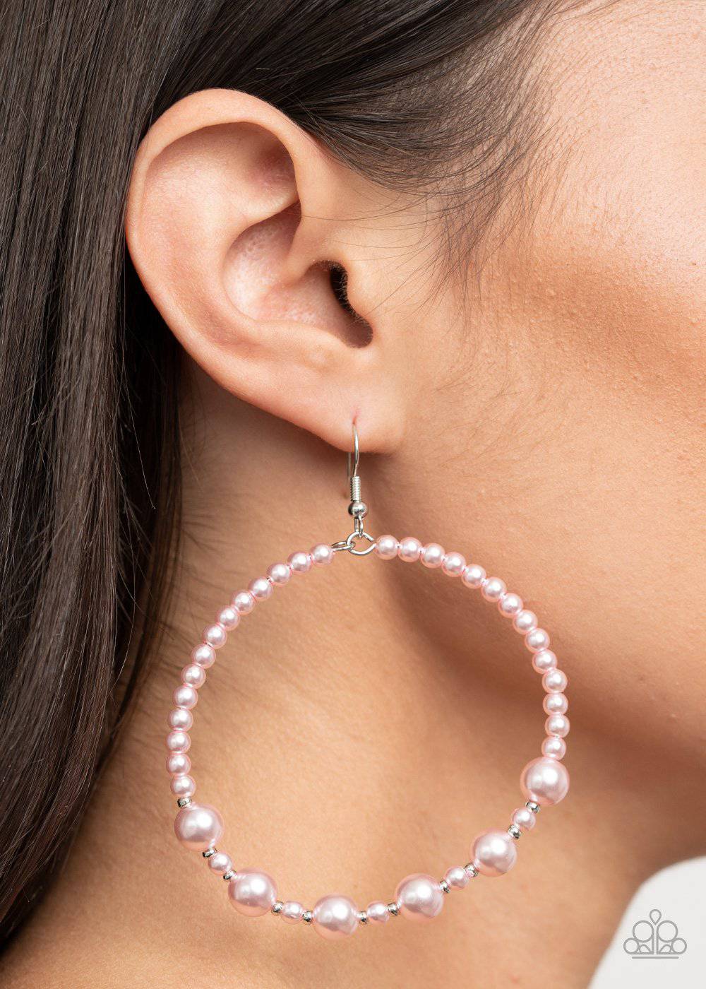 Boss Posh - Pink Pearly Earrings - Paparazzi Accessories - GlaMarous Titi Jewels