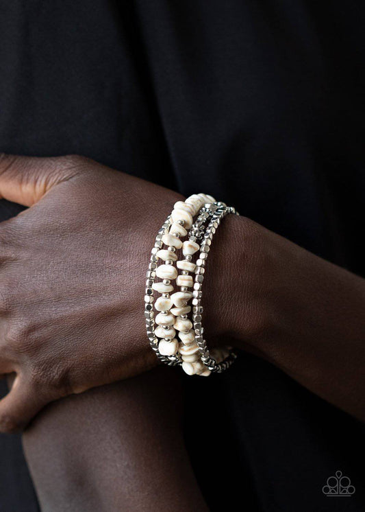 Rockin Renegade - White Stone Infinity Bracelet - Paparazzi Accessories - GlaMarous Titi Jewels