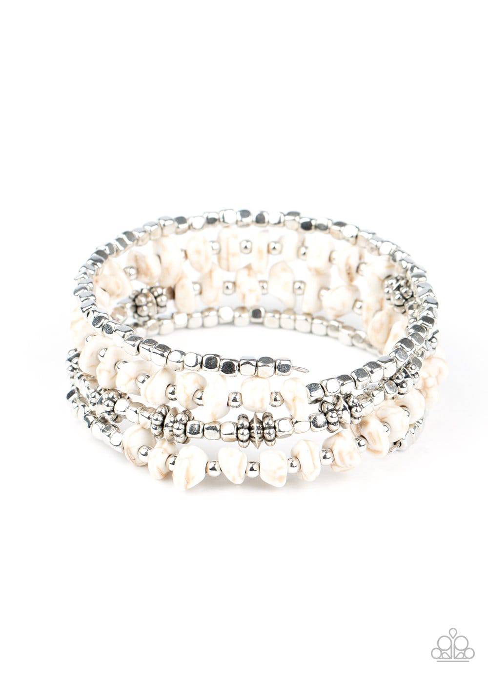 Rockin Renegade - White Stone Infinity Bracelet - Paparazzi Accessories - GlaMarous Titi Jewels