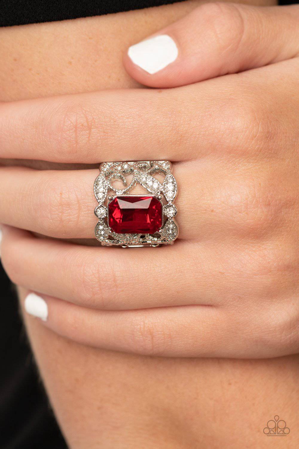 Making GLEAMS Come True - Red Rhinestone Ring - Paparazzi Accessories - GlaMarous Titi Jewels
