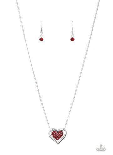 Game, Set, MATCHMAKER - Red Rhinestone Necklace - Paparazzi Accessories - GlaMarous Titi Jewels