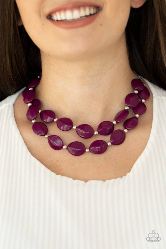 Two-Story Stunner - Magenta Purple Necklace - Paparazzi Accessories - GlaMarous Titi Jewels