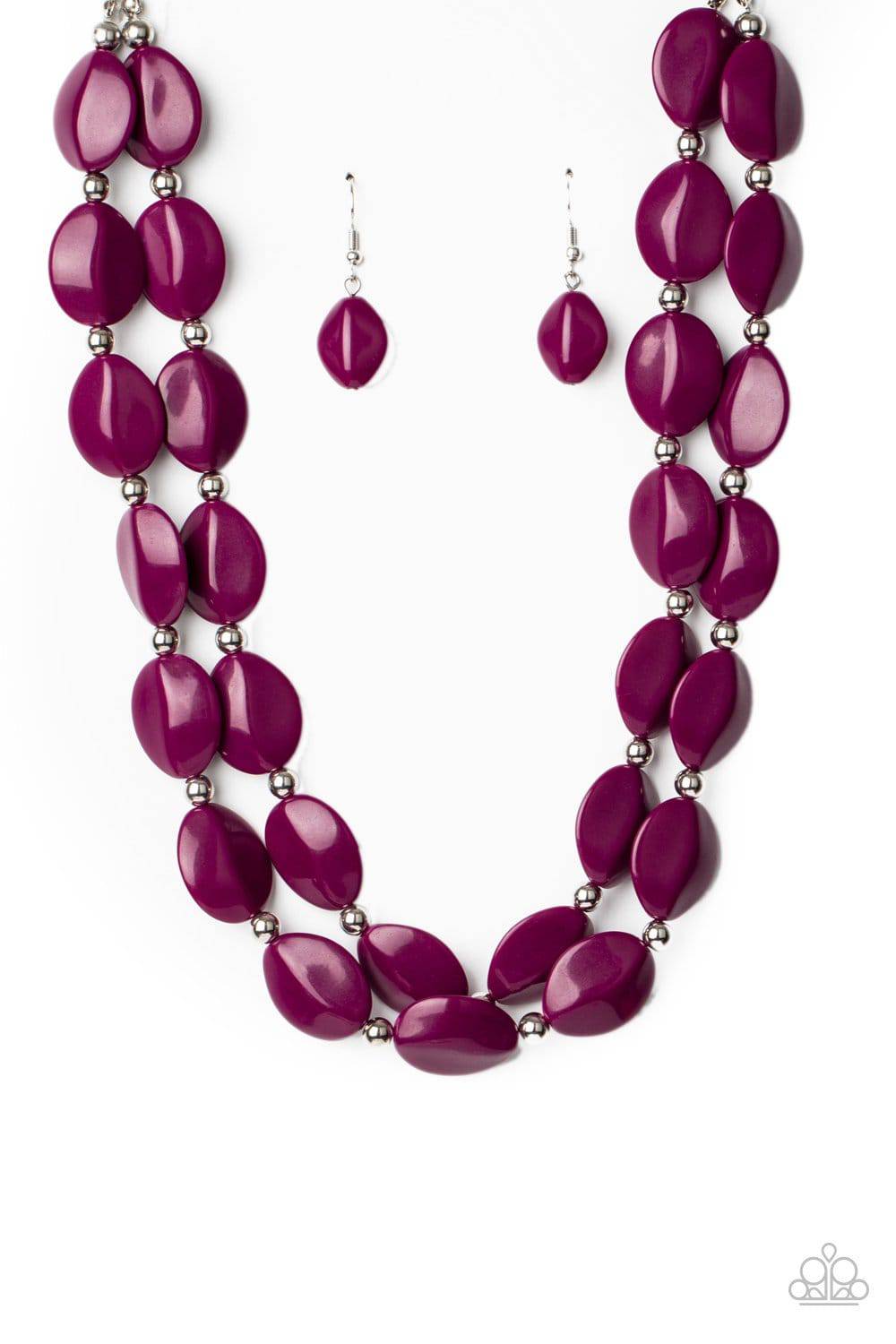 Two-Story Stunner - Magenta Purple Necklace - Paparazzi Accessories - GlaMarous Titi Jewels