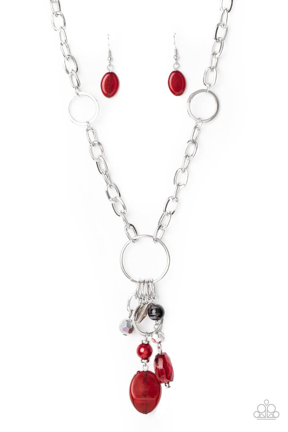 Lay Down Your CHARMS - Red Charm Necklace - Paparazzi Accessories - GlaMarous Titi Jewels