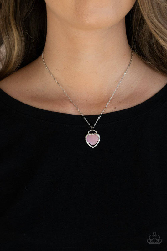 A Dream is a Wish Your Heart Makes - Pink Cat's Eye Stone Necklace - Paparazzi - GlaMarous Titi Jewels