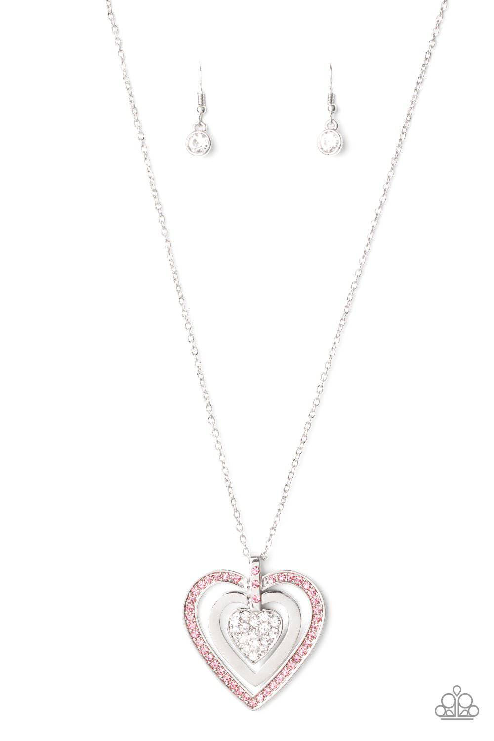 Bless Your Heart - Pink Rhinestone Necklace - Paparazzi Accessories - GlaMarous Titi Jewels