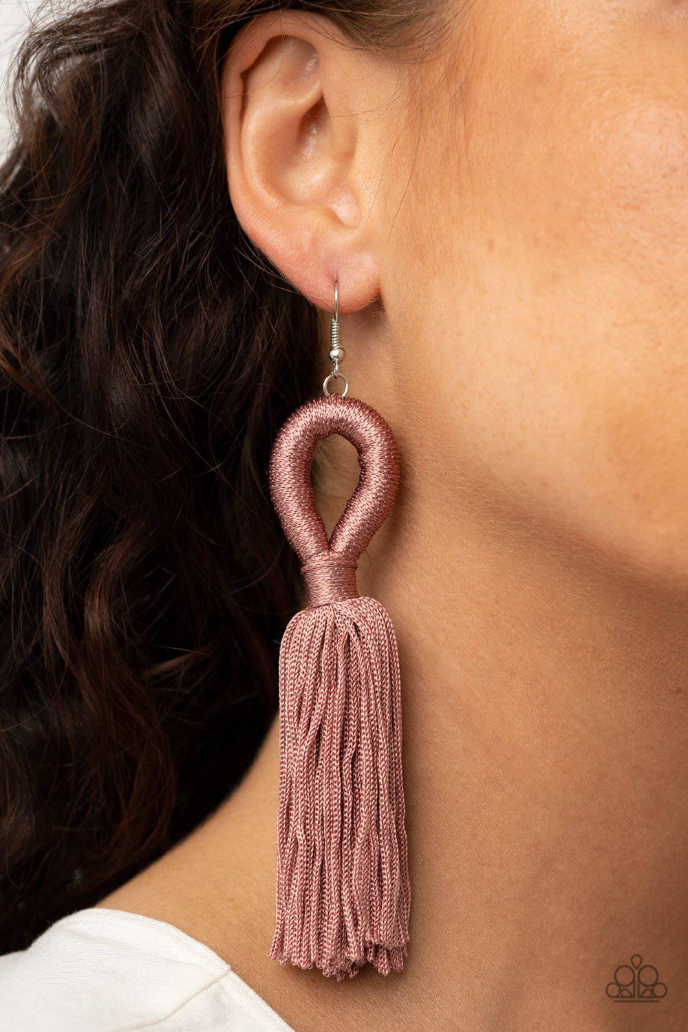 Tassels and Tiaras - Pink Tassel Earrings - Paparazzi Accessories - GlaMarous Titi Jewels