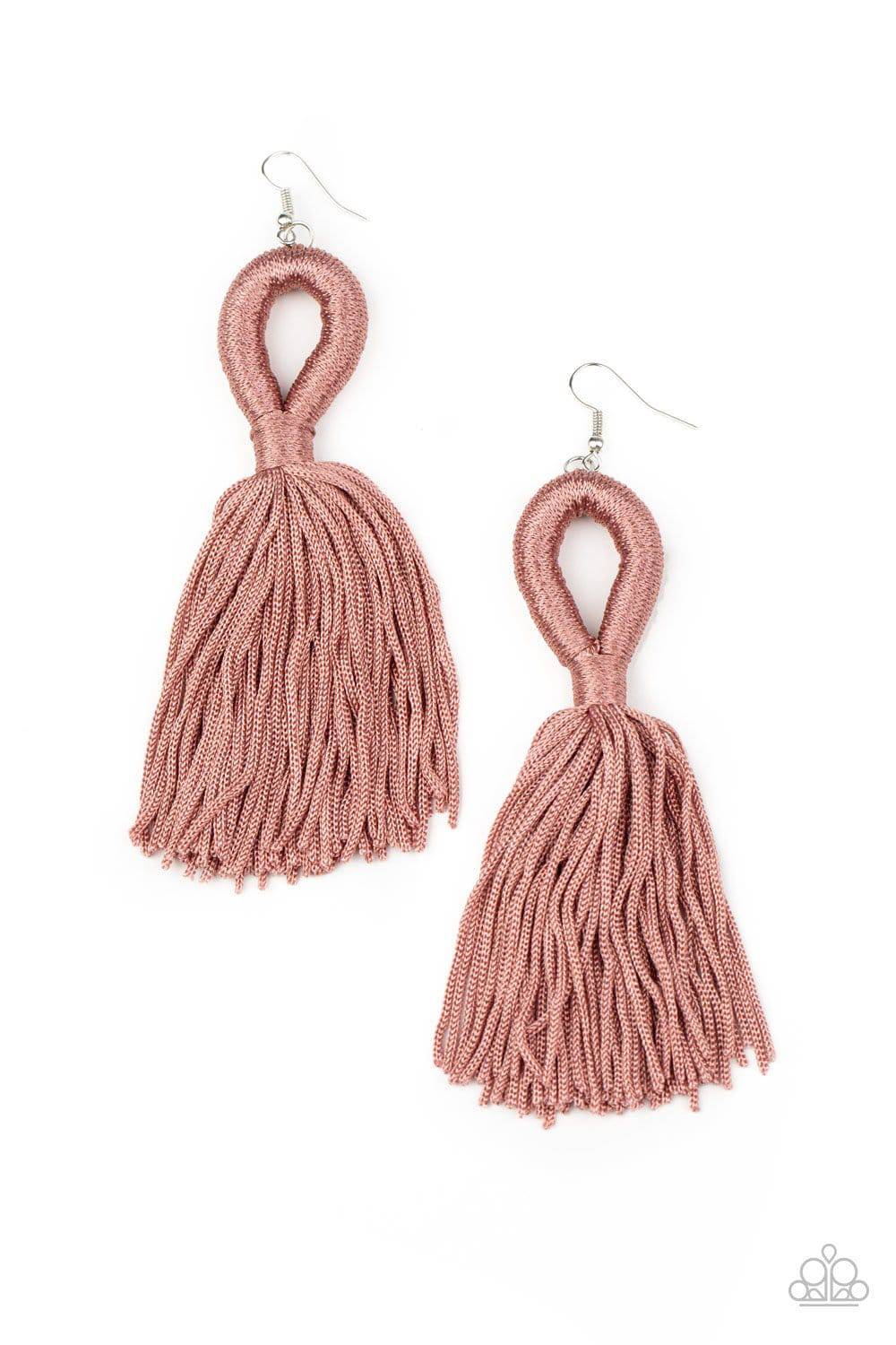 Tassels and Tiaras - Pink Tassel Earrings - Paparazzi Accessories - GlaMarous Titi Jewels