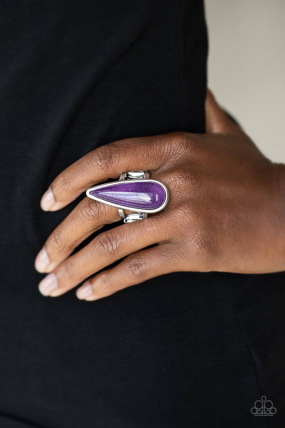 Spiritual Awakening - Purple Teardrop Ring - Paparazzi Accessories - GlaMarous Titi Jewels