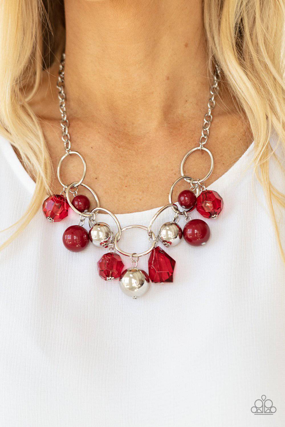 Cosmic Getaway - Red Samba Beads Necklace - Paparazzi Accessories - GlaMarous Titi Jewels