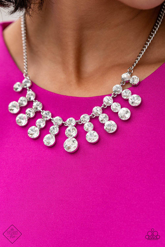 Celebrity Couture - White Rhinestone Necklace - Paparazzi Accessories - GlaMarous Titi Jewels