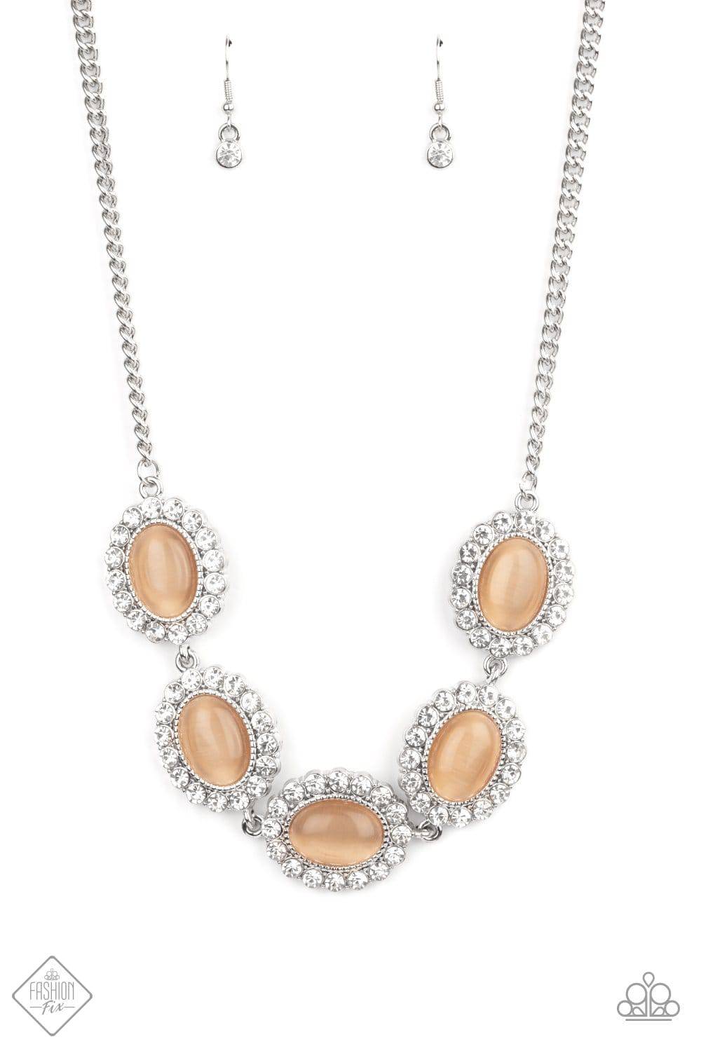 A DIVA-ttitude Adjustment - Orange Cat's Eye Necklace - Paparazzi Accessories - GlaMarous Titi Jewels