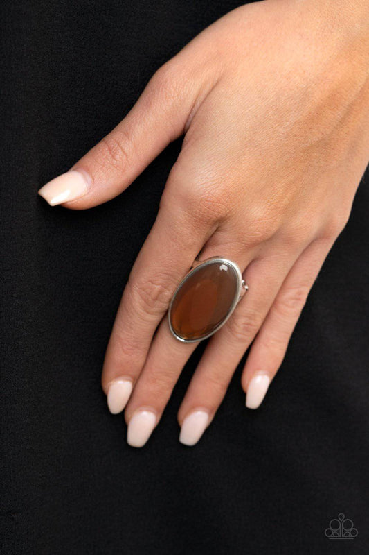 Mystic Moon - Brown Stone Ring - Paparazzi Accessories - GlaMarous Titi Jewels