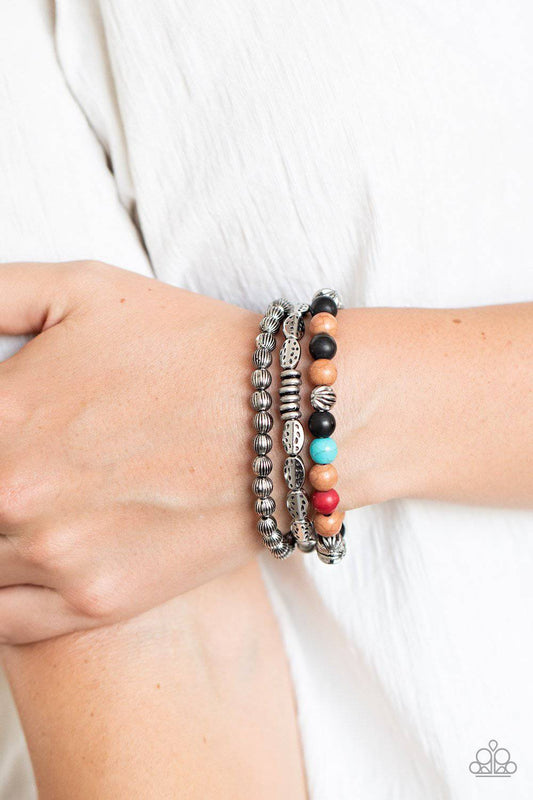 Trail Mix Mecca - Multicolored Stones Stretchy Bracelet - Paparazzi Accessories - GlaMarous Titi Jewels