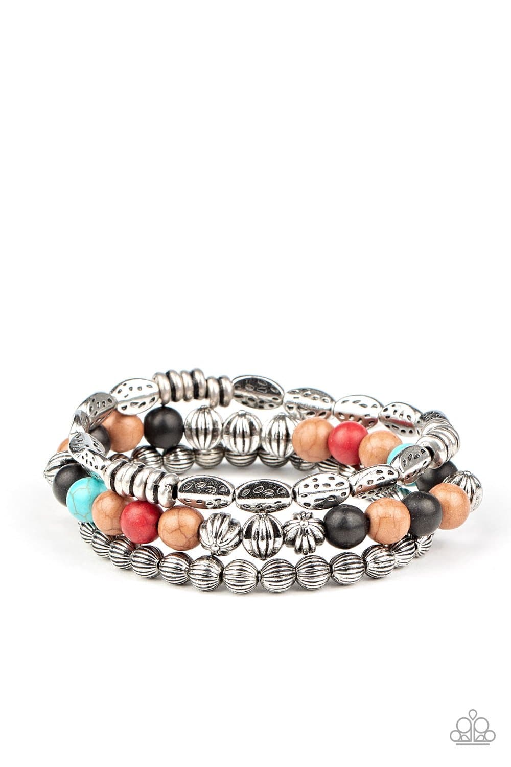 Trail Mix Mecca - Multicolored Stones Stretchy Bracelet - Paparazzi Accessories - GlaMarous Titi Jewels