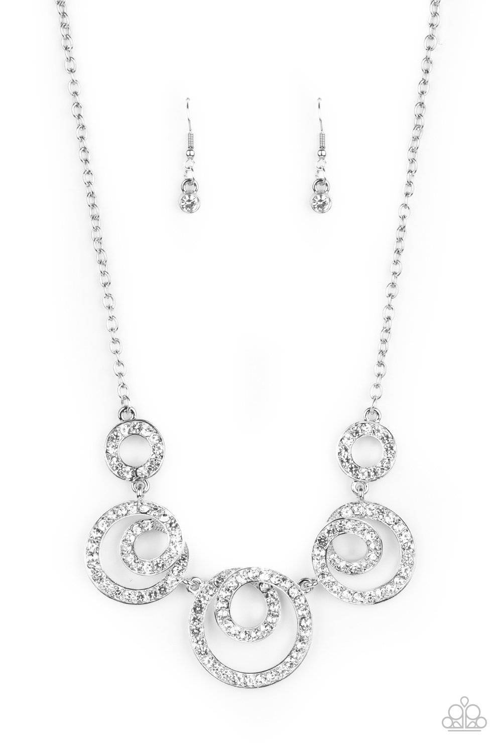 Total Head-Turner - White Rhinestone Necklace - Paparazzi Accessories - GlaMarous Titi Jewels