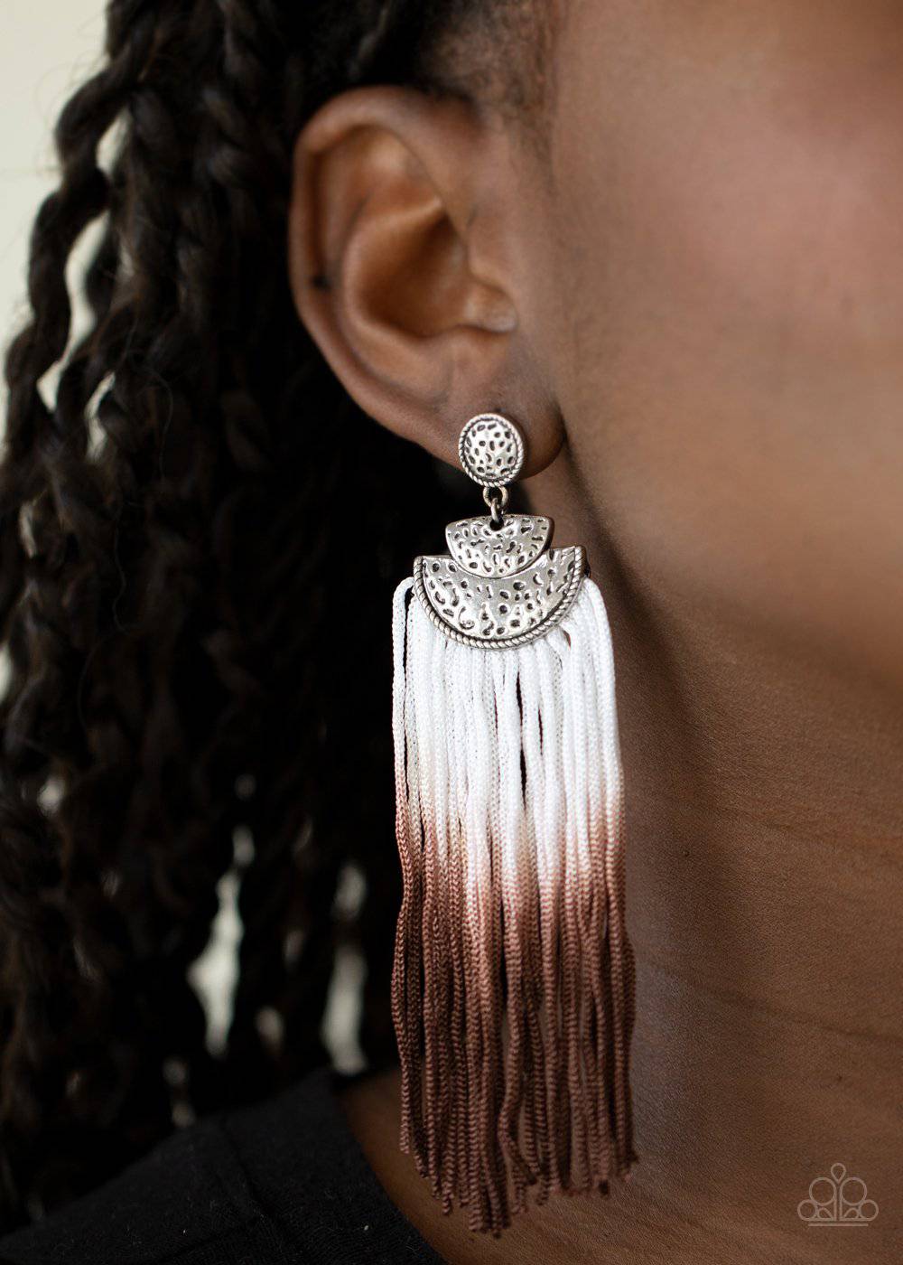 DIP It Up - Brown Fringe Earrings - Paparazzi Accessories - GlaMarous Titi Jewels