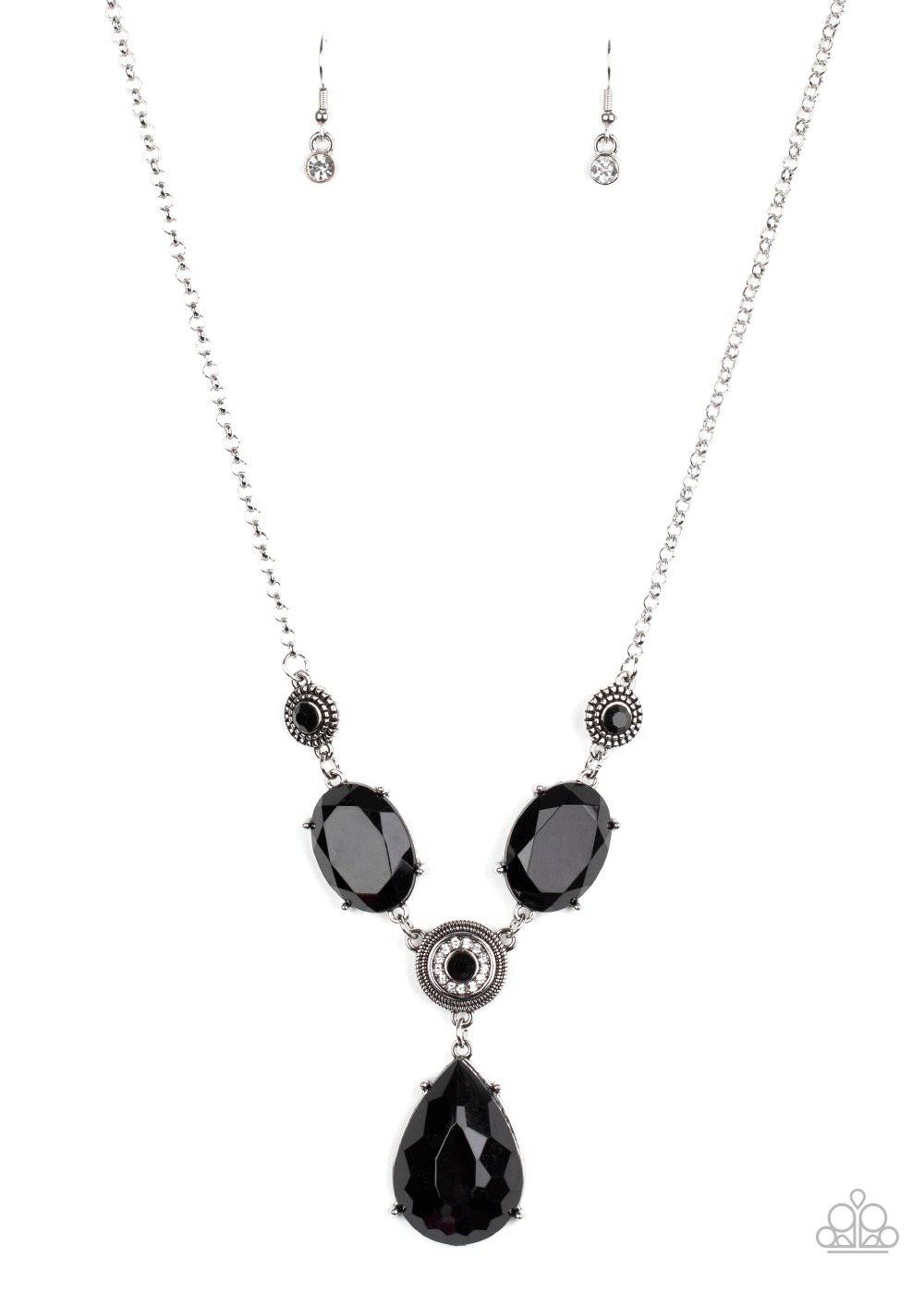 Heirloom Hideaway - Black and White Rhinestone Necklace - Paparazzi Accessories - GlaMarous Titi Jewels