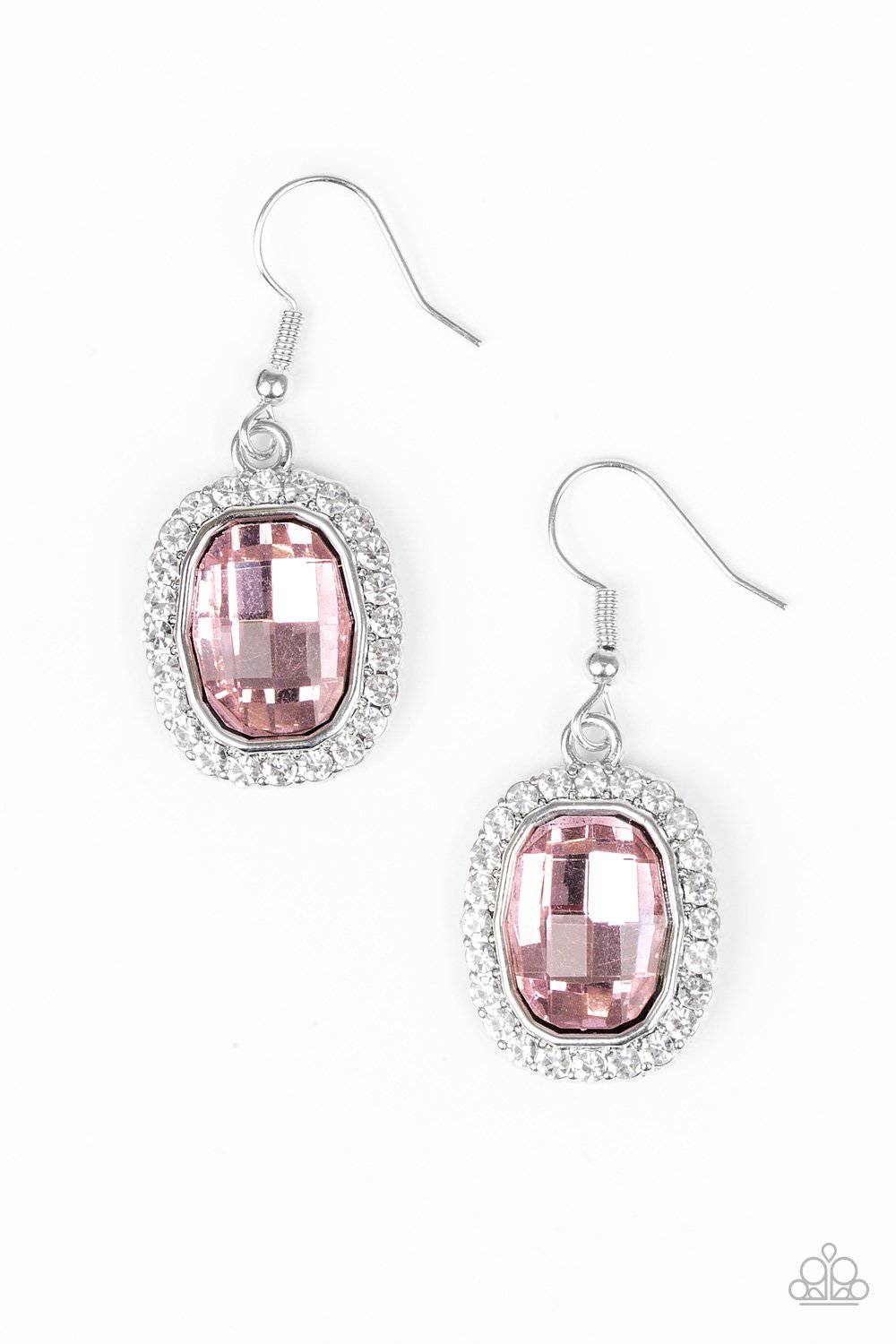 The Modern Monroe - Pink and Rhinestone Earrings - Paparazzi Accessories - GlaMarous Titi Jewels