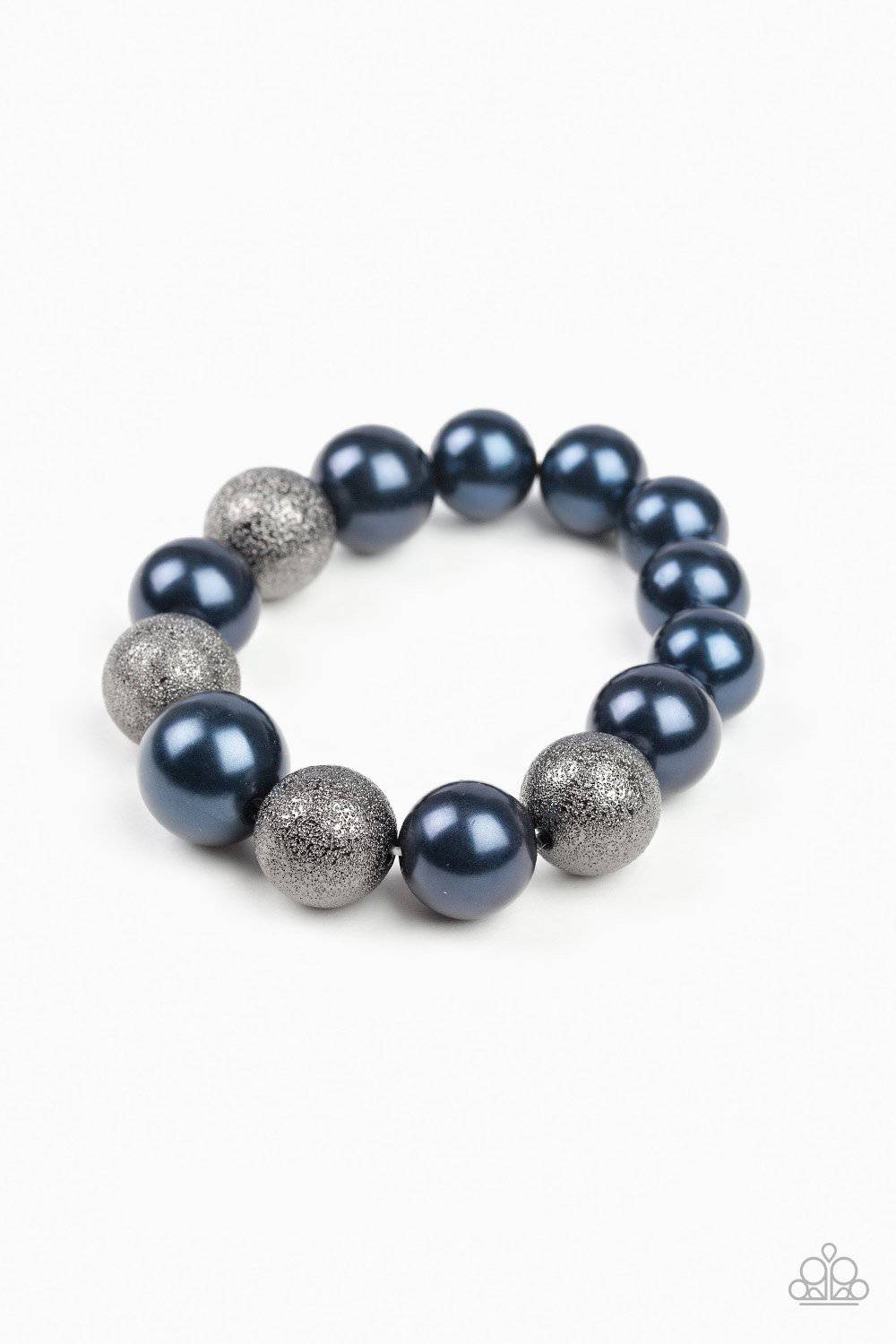 Humble Hustle - Blue Pearly Bead Stretchy Bracelet - Paparazzi Accessories - GlaMarous Titi Jewels