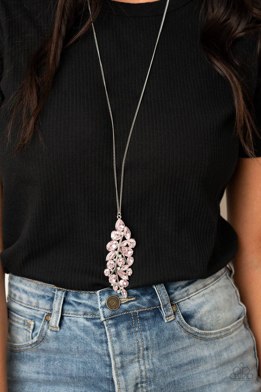 Take a Final BOUGH - Pink Rhinestone Necklace - Paparazzi Accessories - GlaMarous Titi Jewels