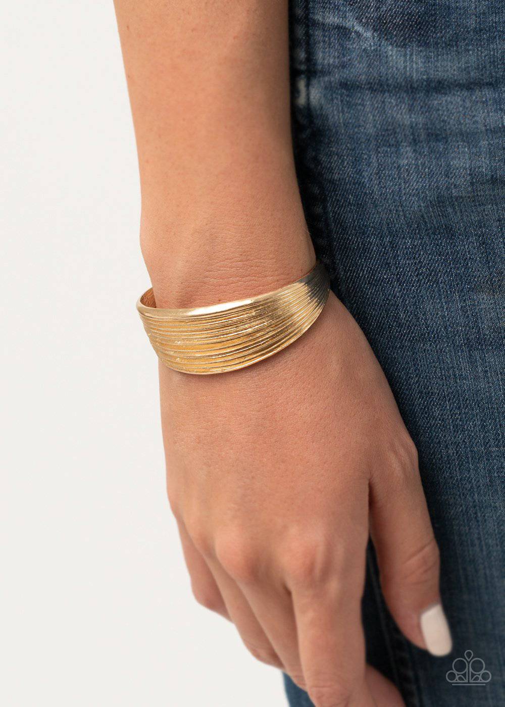 Off The Cuff Couture - Gold Cuff Bracelet - Paparazzi Accessories - GlaMarous Titi Jewels