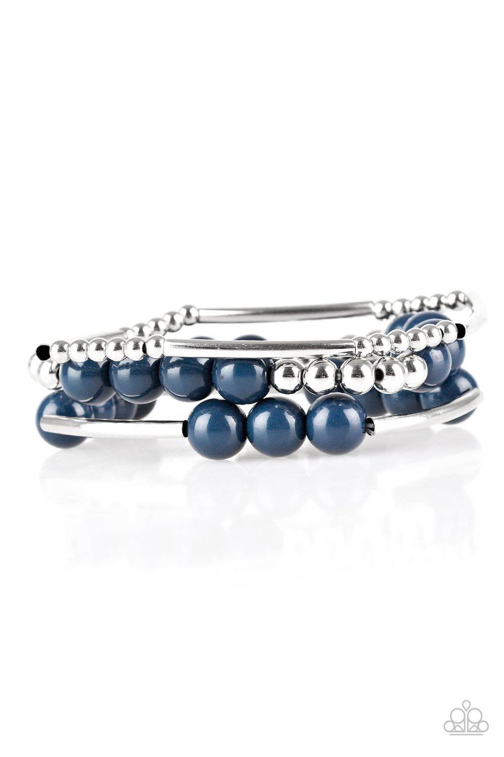 New Adventures - Blue Layered Bracelet - Paparazzi Accessories - GlaMarous Titi Jewels